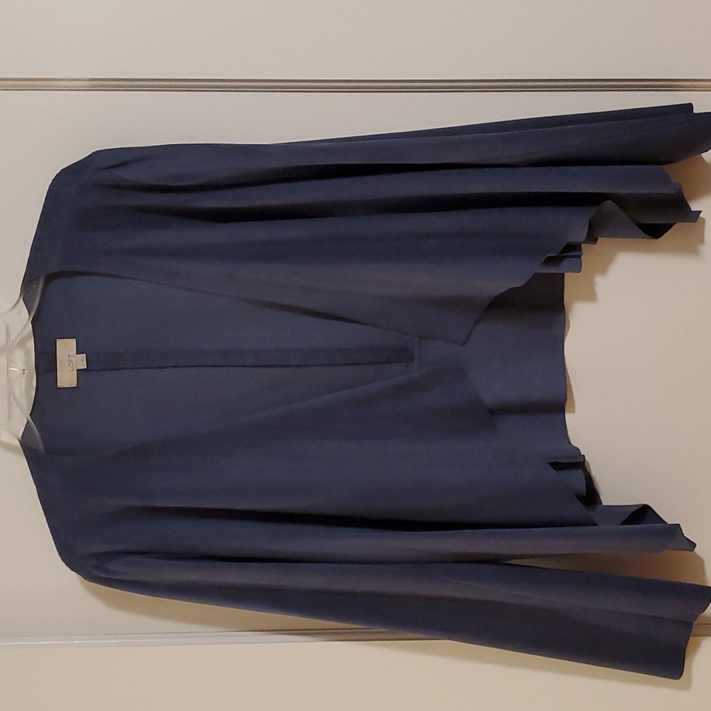 LOFT Faux Suede Drape Front Jacket